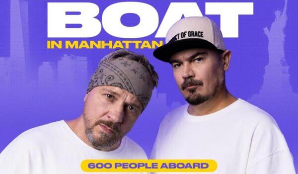 UKRAINIAN WHITE BOAT IN MANHATTAN